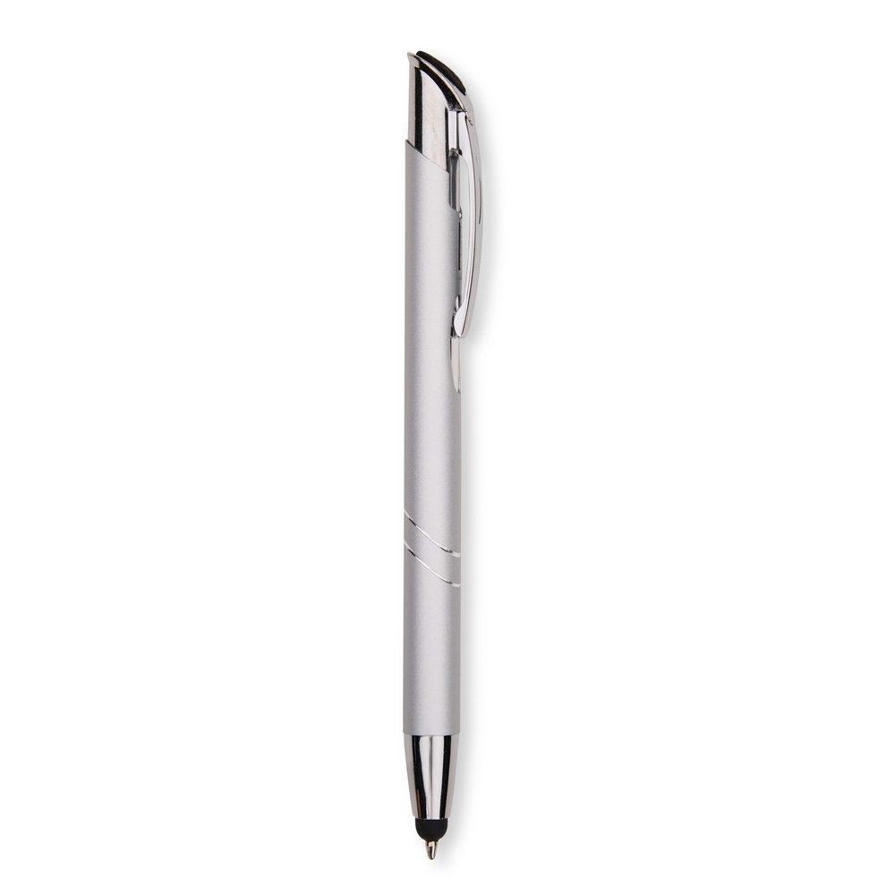 Caneta Metal Touch CA1603 na cor Prata, brinde personalizado Sky Brindes