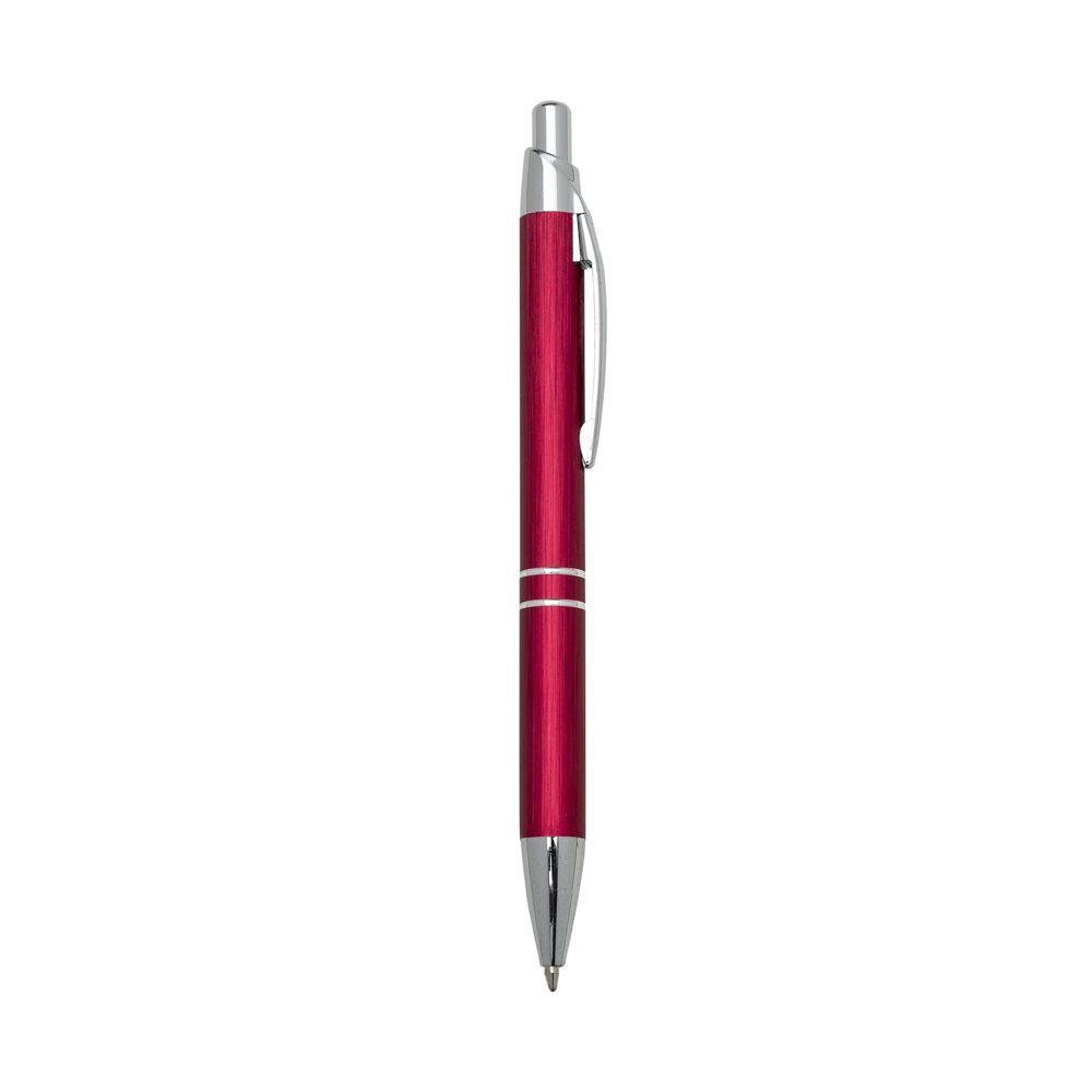 Caneta metal CA1614 na cor Vermelho e inox, brinde personalizado Sky Brindes