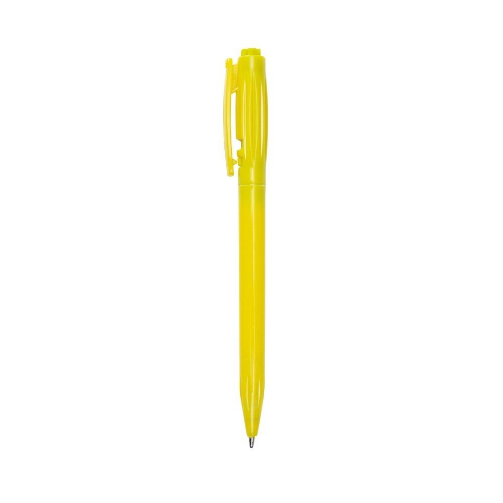Caneta plástica leitosa CA1618 na cor Amarelo, brinde personalizado Sky Brindes