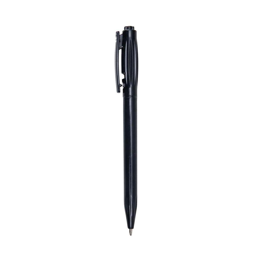 Caneta plástica leitosa CA1618 na cor Preto, brinde personalizado Sky Brindes