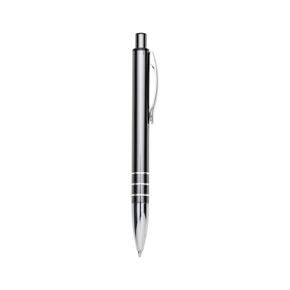 Caneta metal 3 anéis CA1620 na cor Prata e prata, brinde personalizado Sky Brindes