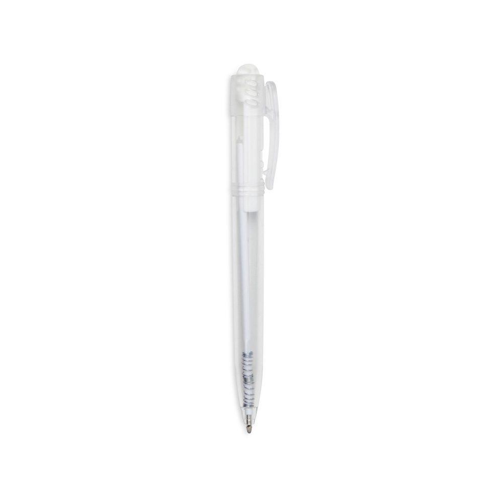 Caneta plastica translucida CA1623 na cor Branco, brinde personalizado Sky Brindes