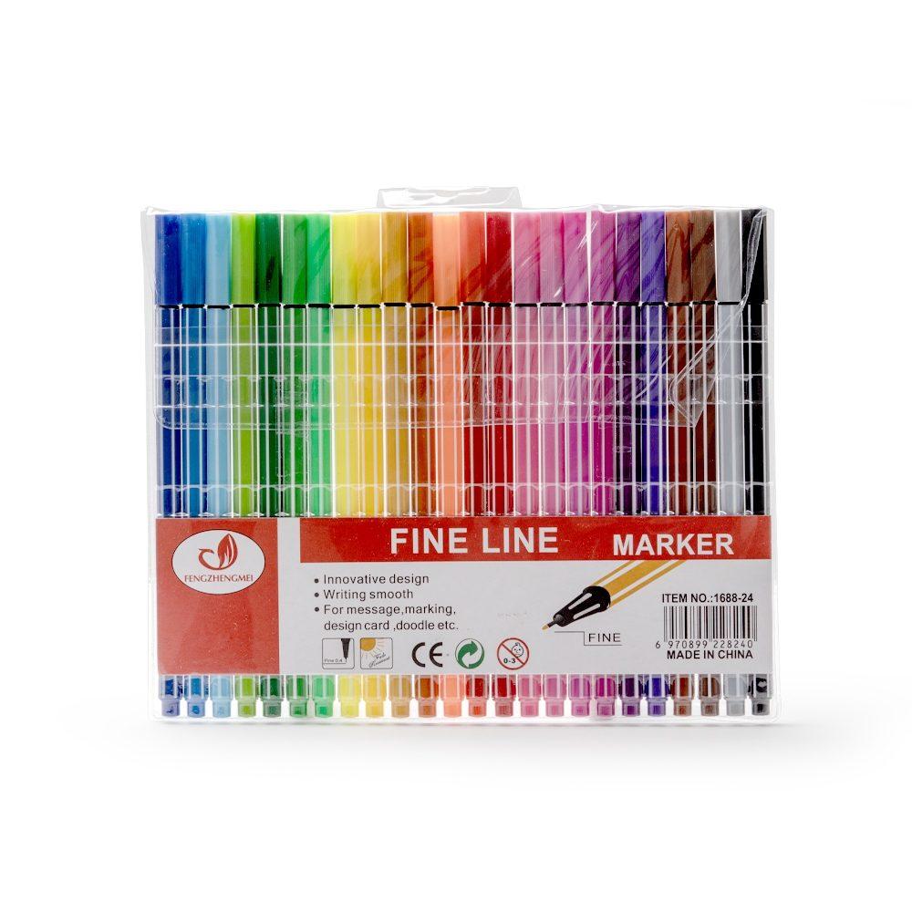 Kit canetinhas coloridas c 24 CA1626 na cor Colorido e colorido, brinde personalizado Sky Brindes