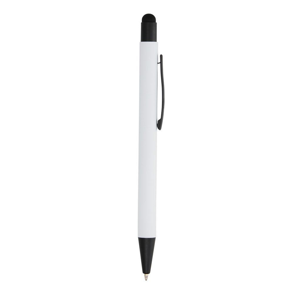 Caneta metal touch CA1631 na cor Branco, brinde personalizado Sky Brindes