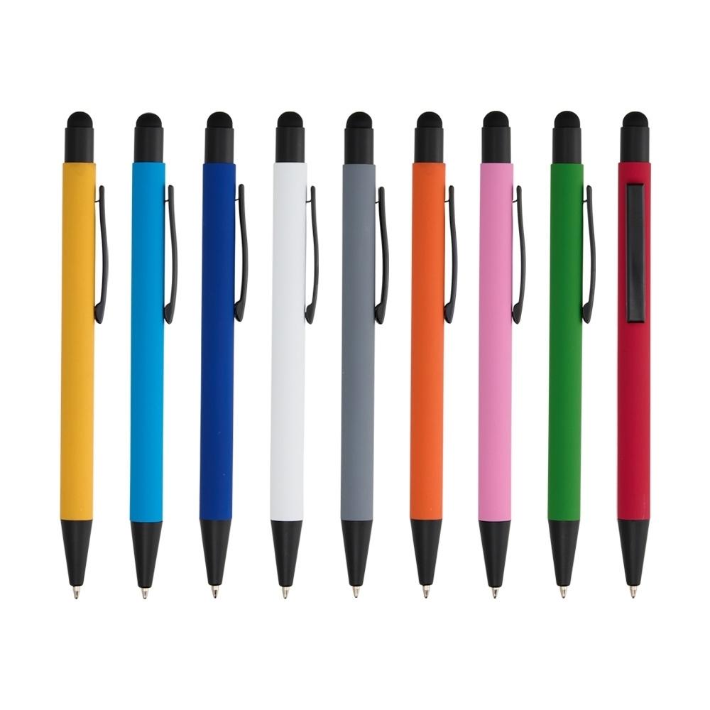 Caneta metal touch CA1631 na cor Azul celeste, brinde personalizado Sky Brindes
