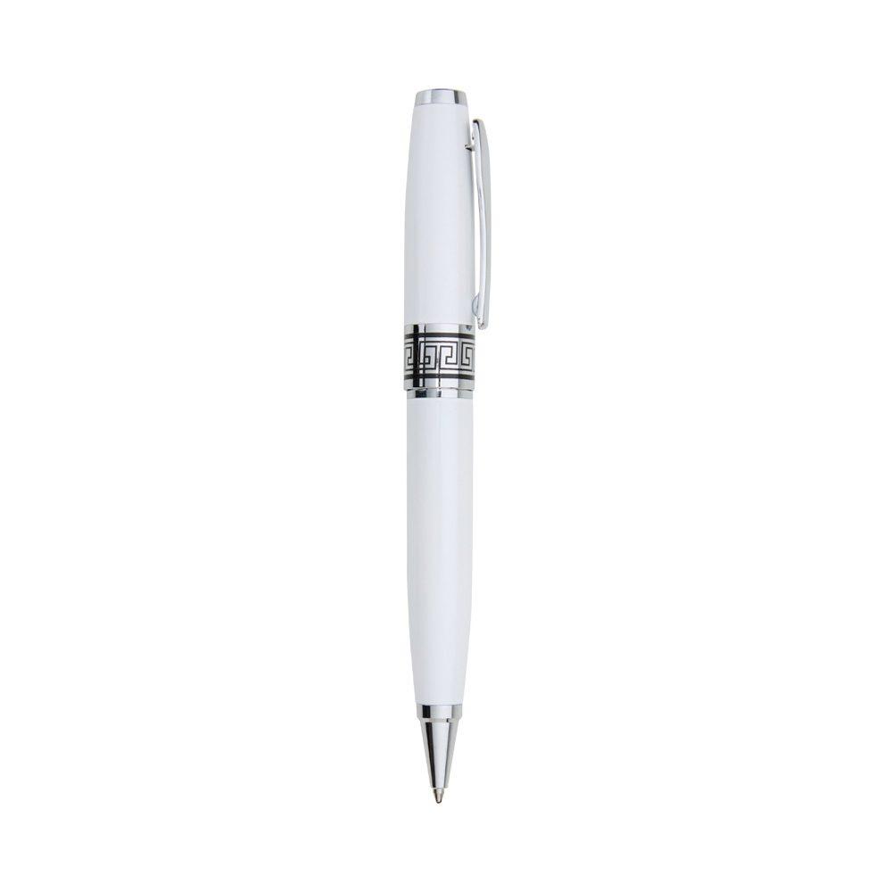 Caneta metal CA1632 na cor Branco, brinde personalizado Sky Brindes