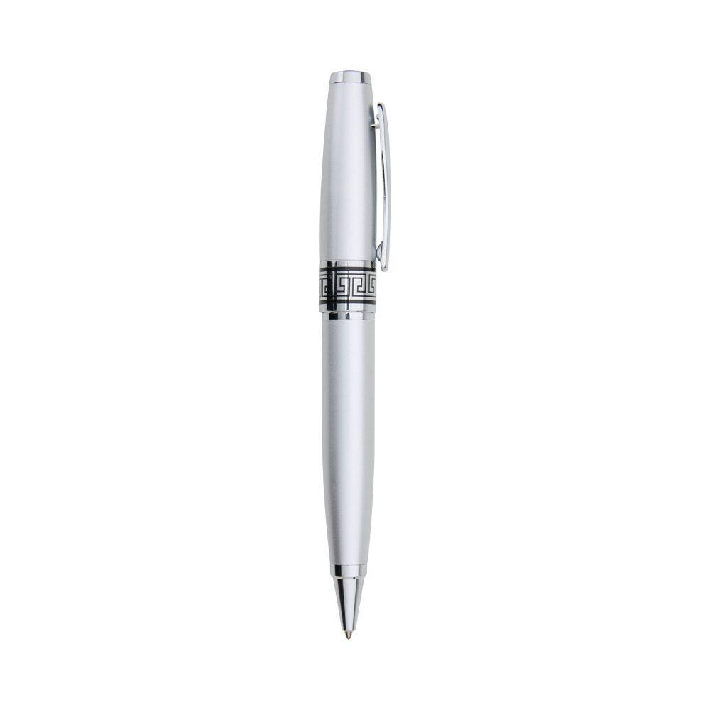 Caneta metal CA1632 na cor Prata, brinde personalizado Sky Brindes