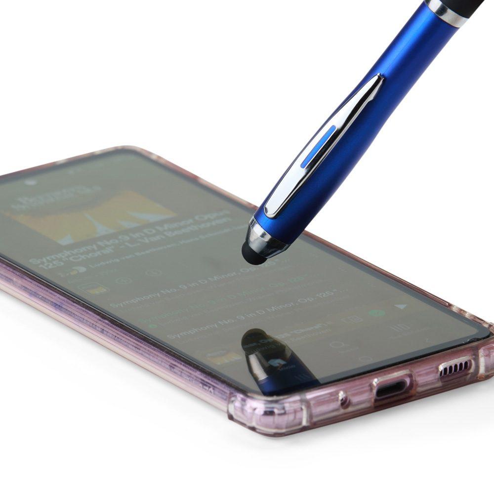 Caneta plástica touch CA1634 na cor Verde, brinde personalizado Sky Brindes