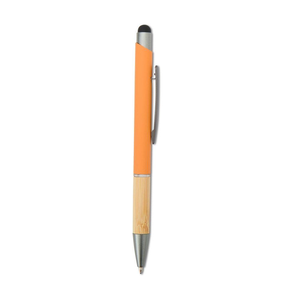 Caneta metal touch CA1636 na cor Laranja, brinde personalizado Sky Brindes