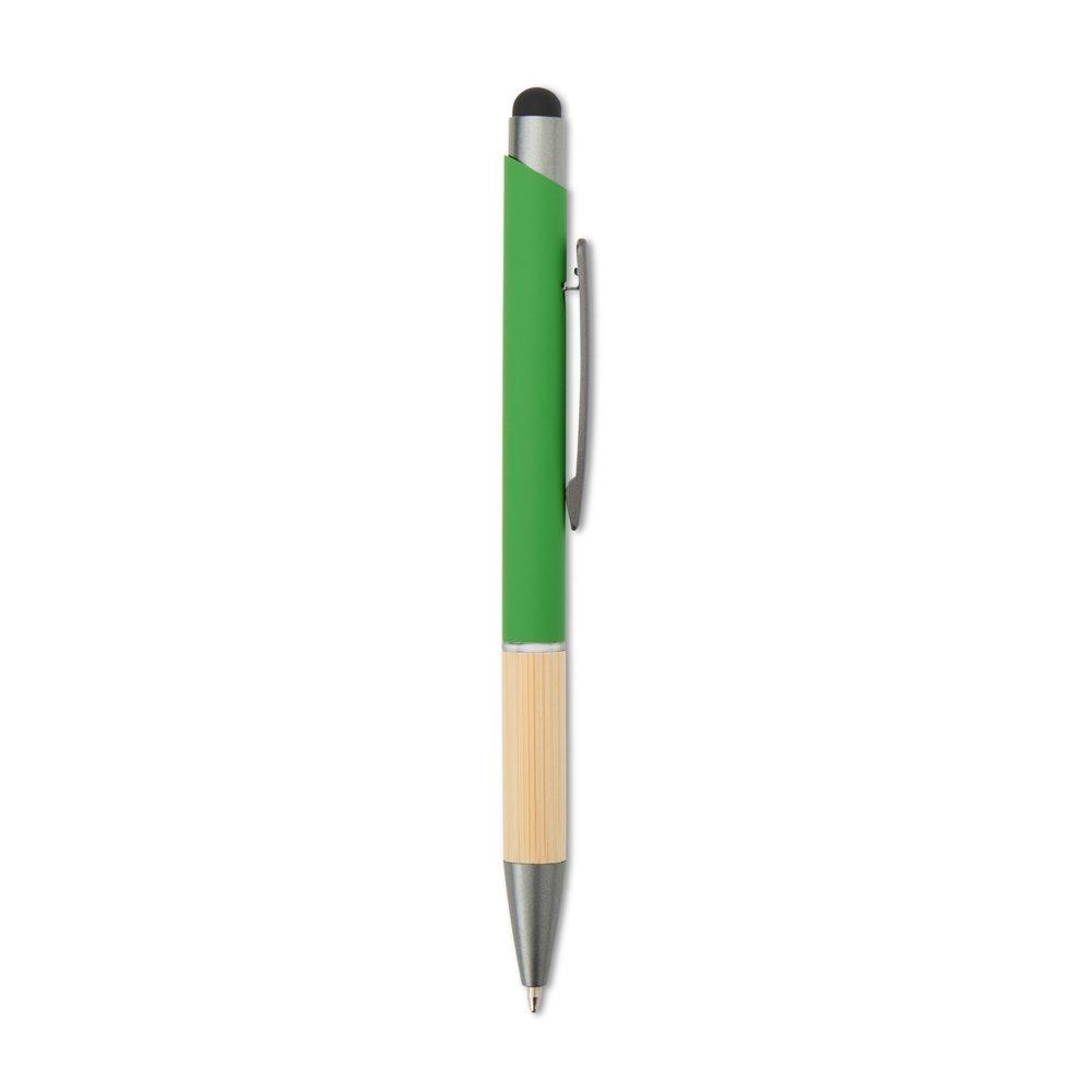 Caneta metal touch CA1636 na cor Verde e verde, brinde personalizado Sky Brindes