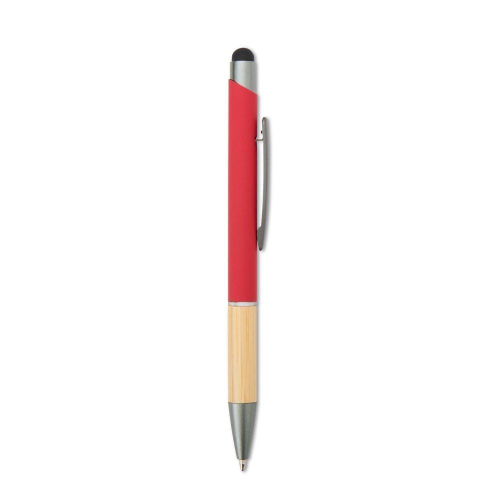 Caneta metal touch CA1636 na cor Vermelho e inox, brinde personalizado Sky Brindes