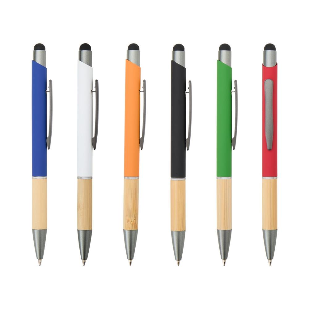 Caneta metal touch CA1636 na cor Verde e verde, brinde personalizado Sky Brindes