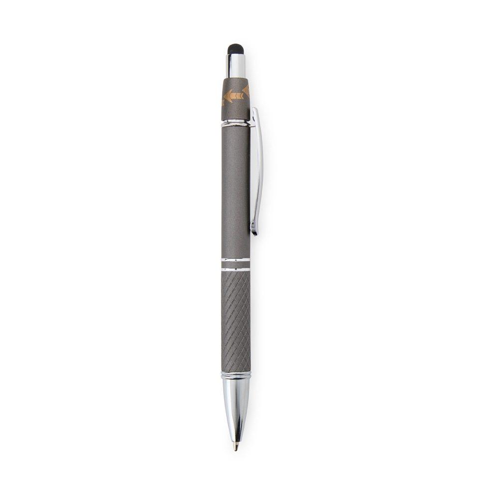 Caneta metal touch antiestresse CA1638 na cor Chumbo, brinde personalizado Sky Brindes