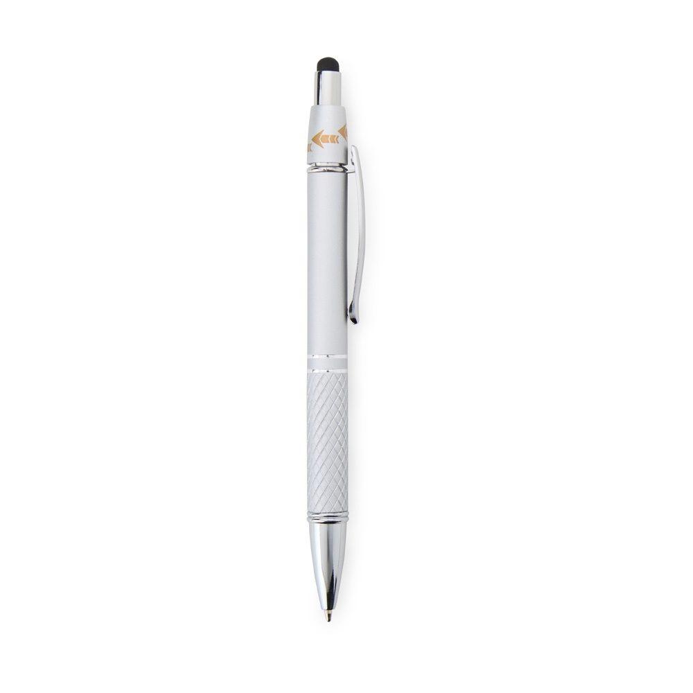 Caneta metal touch antiestresse CA1638 na cor Prata, brinde personalizado Sky Brindes