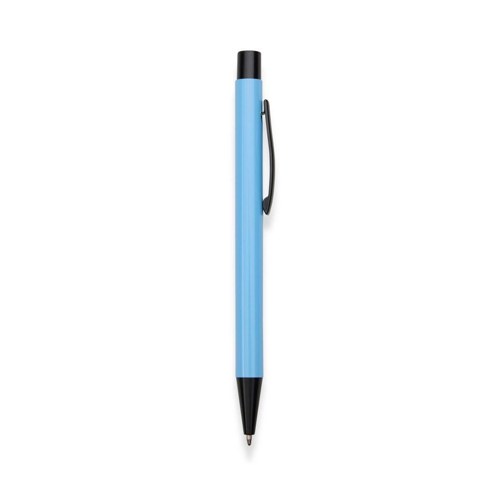 Caneta de metal CA1641 na cor Azul e preto, brinde personalizado Sky Brindes