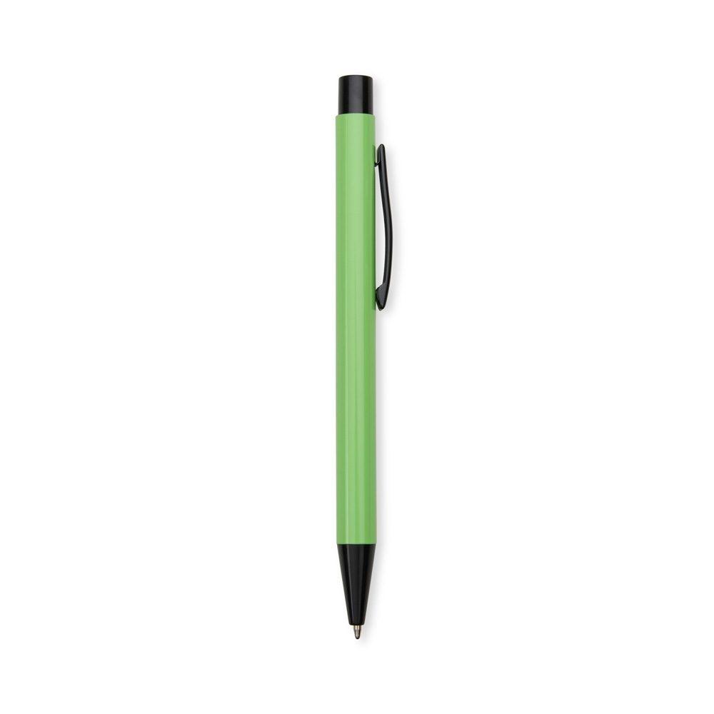 Caneta de metal CA1641 na cor Verde e preto, brinde personalizado Sky Brindes