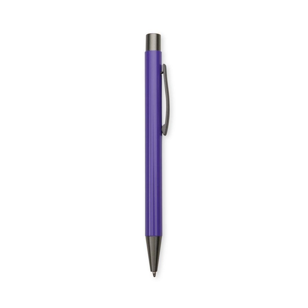 Caneta metal CA1642 na cor Roxo e cinza, brinde personalizado Sky Brindes