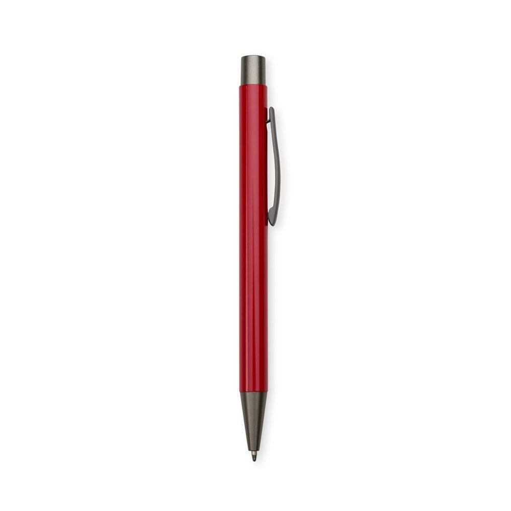 Caneta metal CA1642 na cor Vermelho e cinza, brinde personalizado Sky Brindes