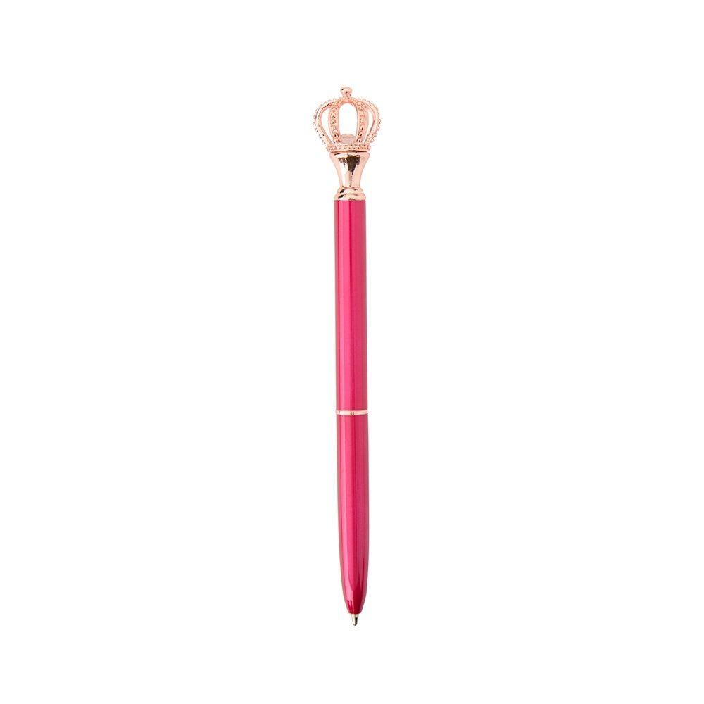 Caneta metal coroa CA1643 na cor Rosa e rosa, brinde personalizado Sky Brindes