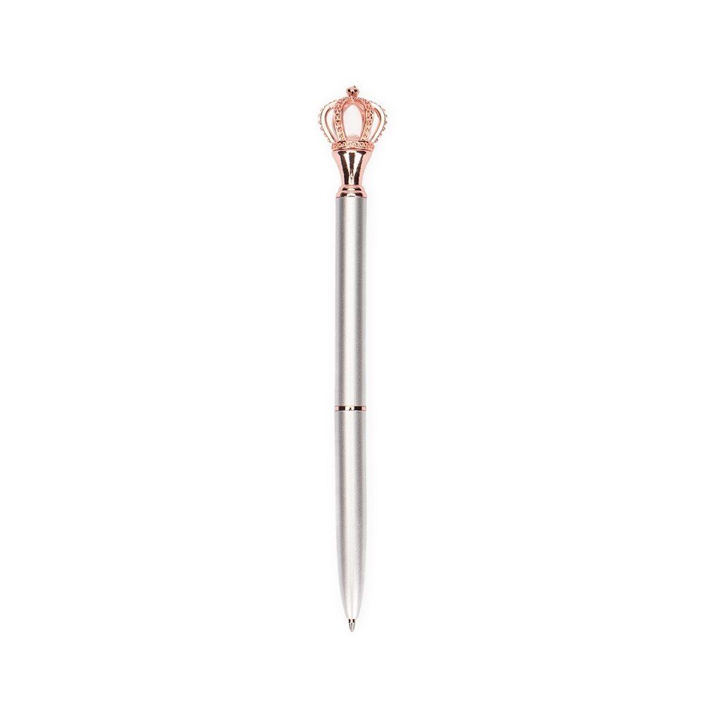 Caneta metal coroa CA1643 na cor Prata e cobre, brinde personalizado Sky Brindes