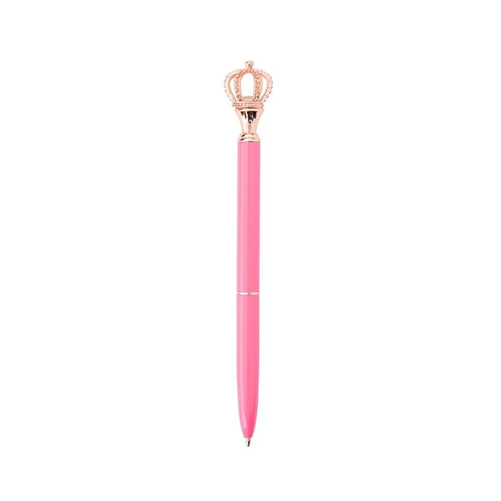 Caneta metal coroa CA1643 na cor Rosa e rosa, brinde personalizado Sky Brindes