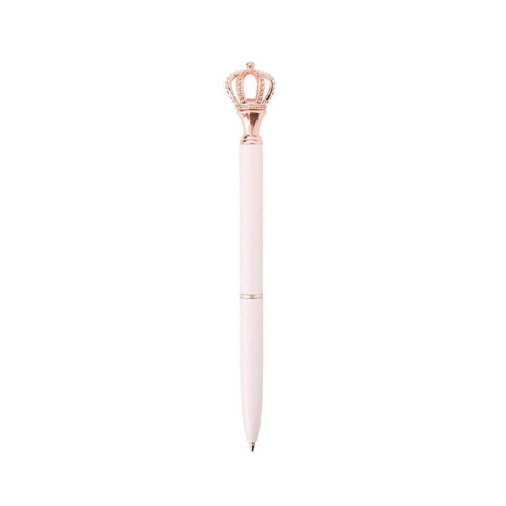 Caneta metal coroa CA1643 na cor Rosa e cobre, brinde personalizado Sky Brindes