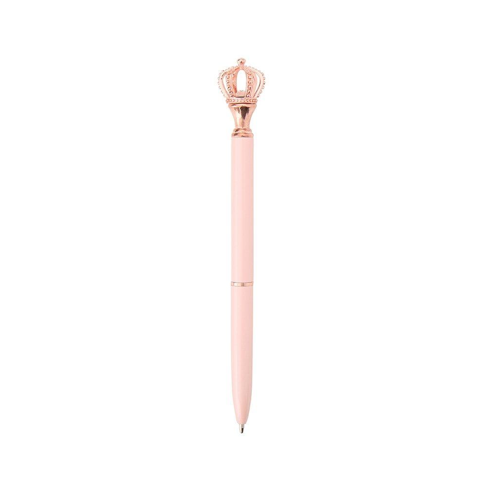 Caneta metal coroa CA1643 na cor Rosa e rosa, brinde personalizado Sky Brindes