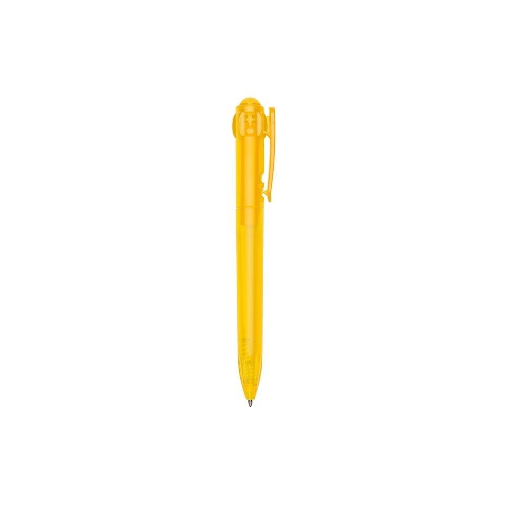 Caneta plástica CA1651 na cor Amarelo, brinde personalizado Sky Brindes
