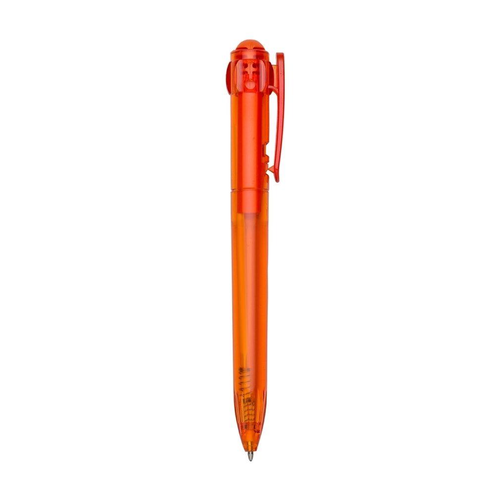 Caneta plástica CA1651 na cor Laranja, brinde personalizado Sky Brindes