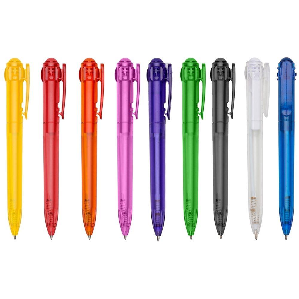 Caneta plástica CA1651 na cor Amarelo, brinde personalizado Sky Brindes