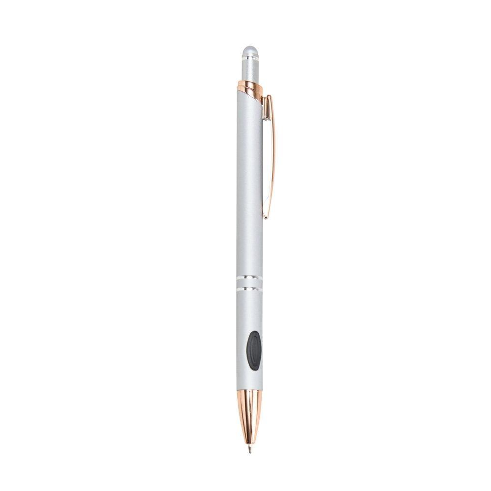 Caneta metal touch CA1653 na cor Prata e cobre, brinde personalizado Sky Brindes