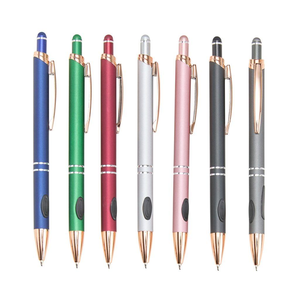 Caneta metal touch CA1653 na cor Chumbo e cobre, brinde personalizado Sky Brindes