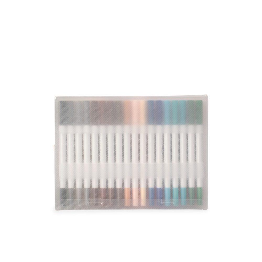 Kit canetinhas ponta dupla 36 cores CA1660 na cor Colorido e colorido, brinde personalizado Sky Brindes