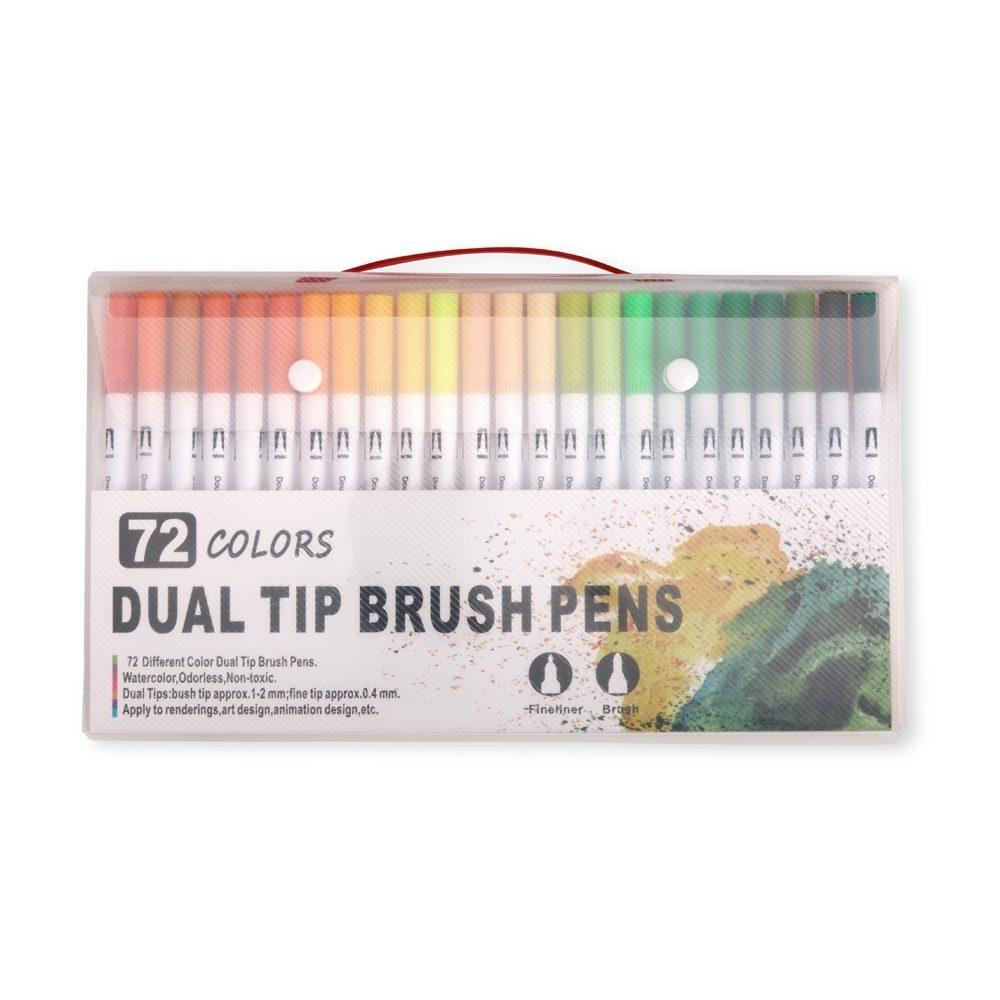 Kit canetinhas ponta dupla 72 cores CA1662 na cor Colorido e colorido, brinde personalizado Sky Brindes