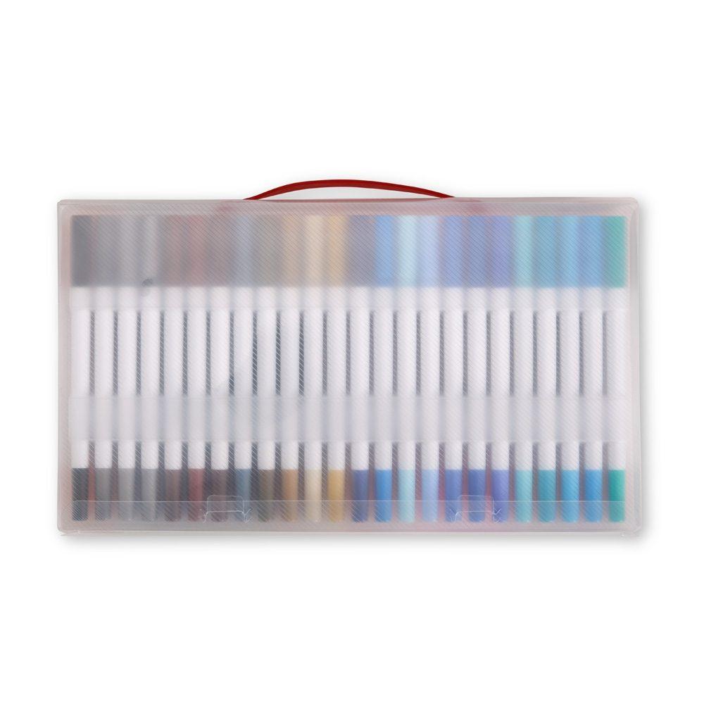 Kit canetinhas ponta dupla 72 cores CA1662 na cor Colorido e colorido, brinde personalizado Sky Brindes