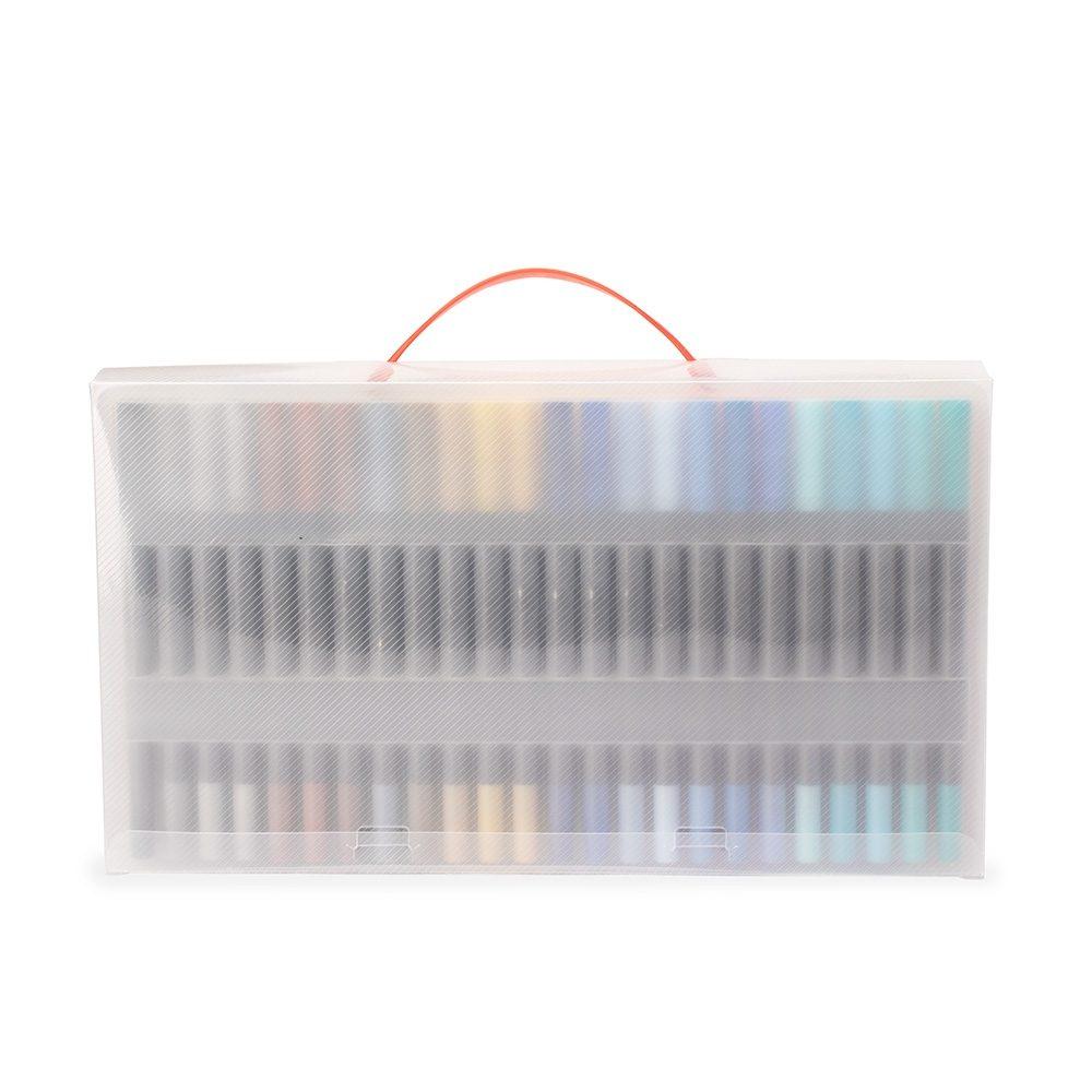 Kit canetinhas ponta dupla 72 cores CA1667 na cor Colorido e colorido, brinde personalizado Sky Brindes