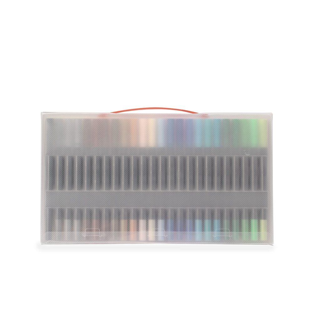 Kit canetinhas ponta dupla 100 cores CA1668 na cor Colorido e colorido, brinde personalizado Sky Brindes