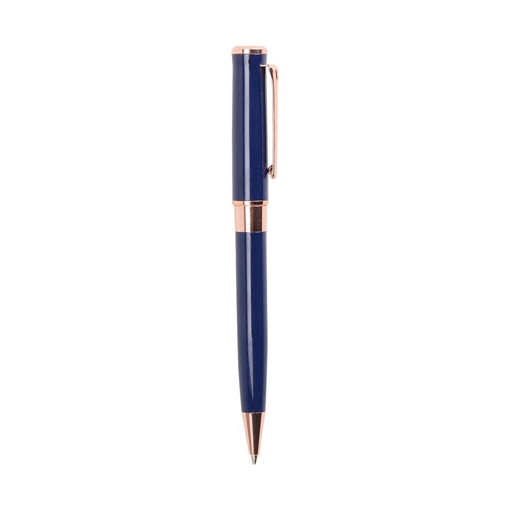 Caneta metal CA1672 na cor Azul e cobre, brinde personalizado Sky Brindes