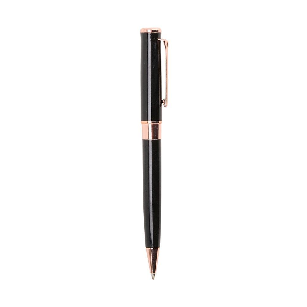 Caneta metal CA1672 na cor Preto e cobre, brinde personalizado Sky Brindes