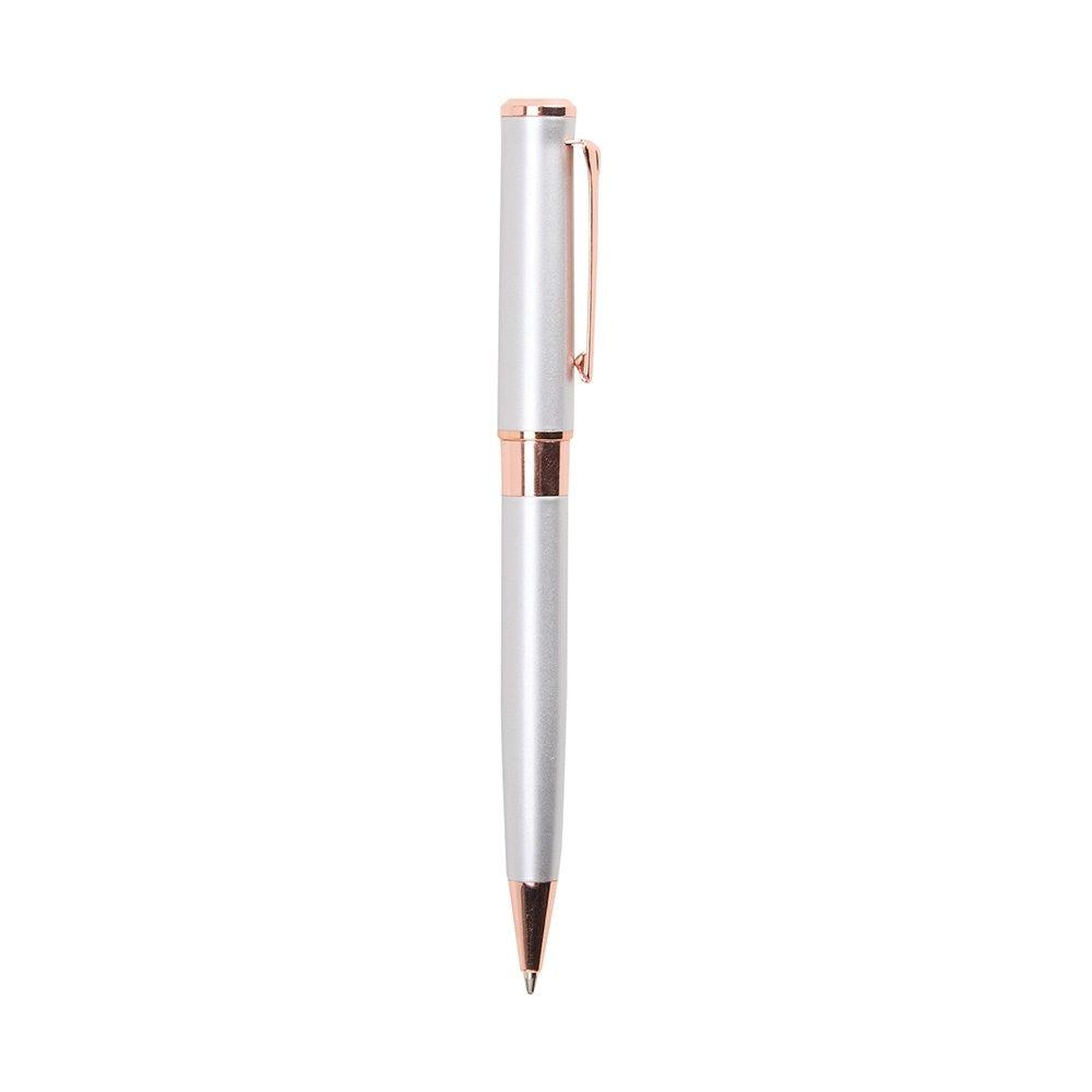 Caneta metal CA1672 na cor Prata e cobre, brinde personalizado Sky Brindes