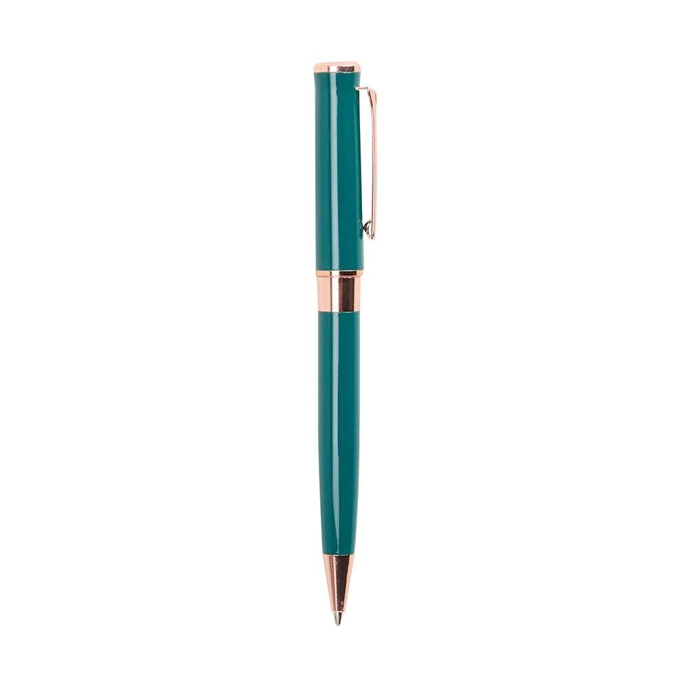 Caneta metal CA1672 na cor Verde e cobre, brinde personalizado Sky Brindes