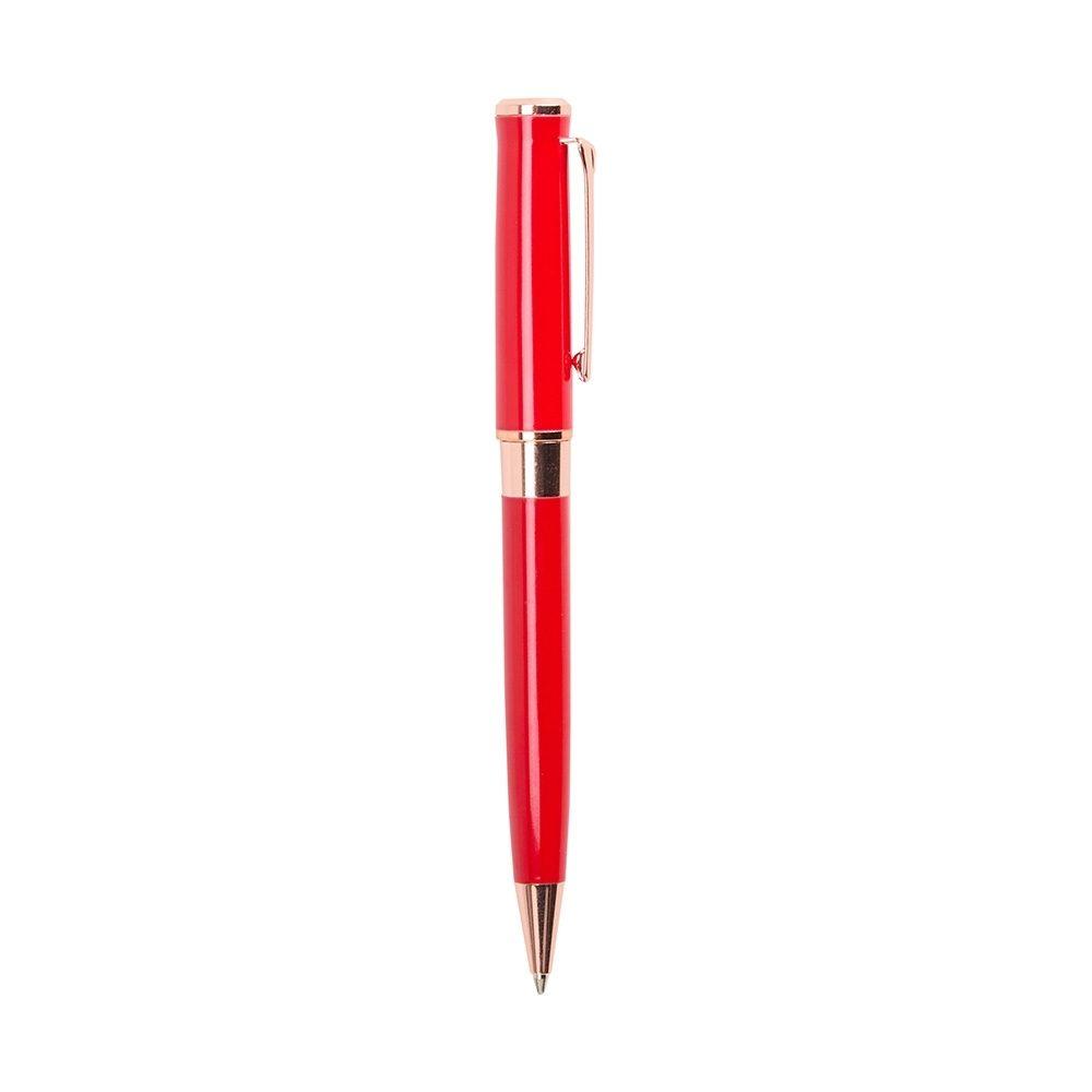Caneta metal CA1672 na cor Vermelho e cobre, brinde personalizado Sky Brindes