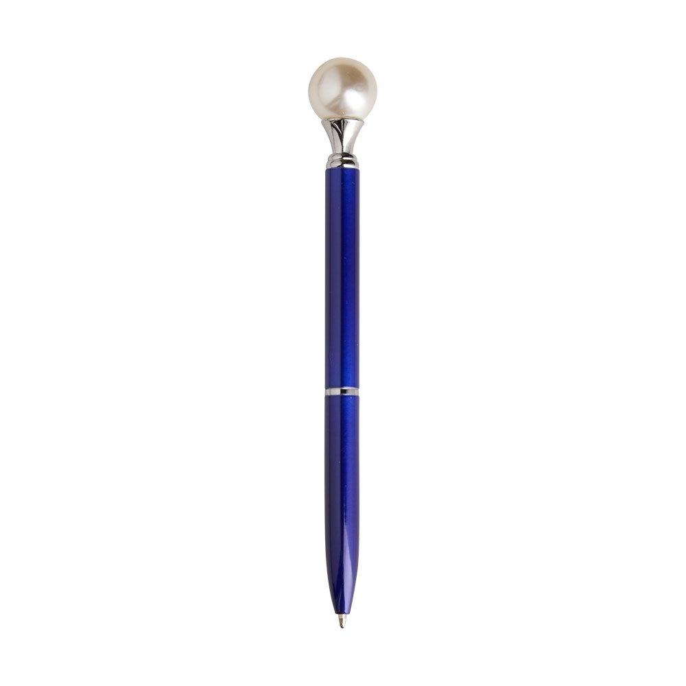 Caneta metal pérola CA1673 na cor Azul e amarelo, brinde personalizado Sky Brindes