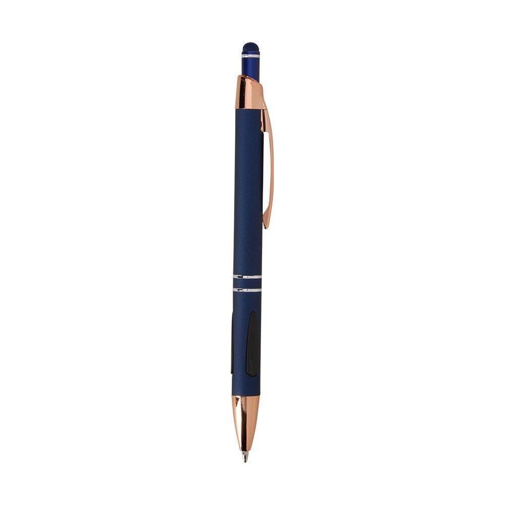 Caneta metal touch CA1675 na cor Azul e cobre, brinde personalizado Sky Brindes