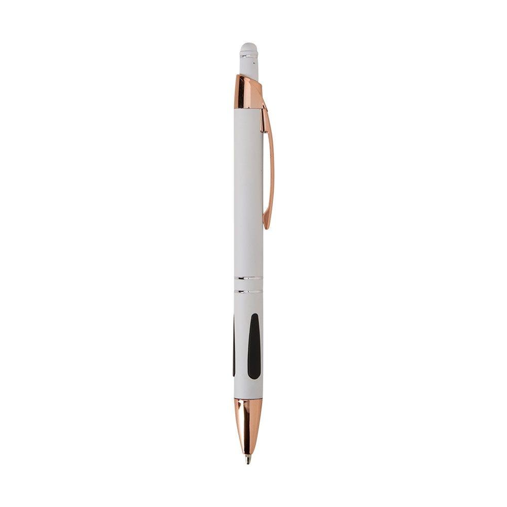 Caneta metal touch CA1675 na cor Branco e cobre, brinde personalizado Sky Brindes