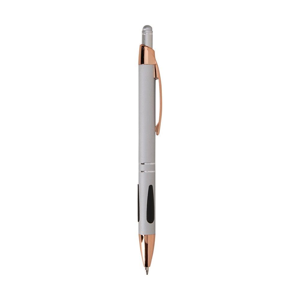 Caneta metal touch CA1675 na cor Prata e cobre, brinde personalizado Sky Brindes