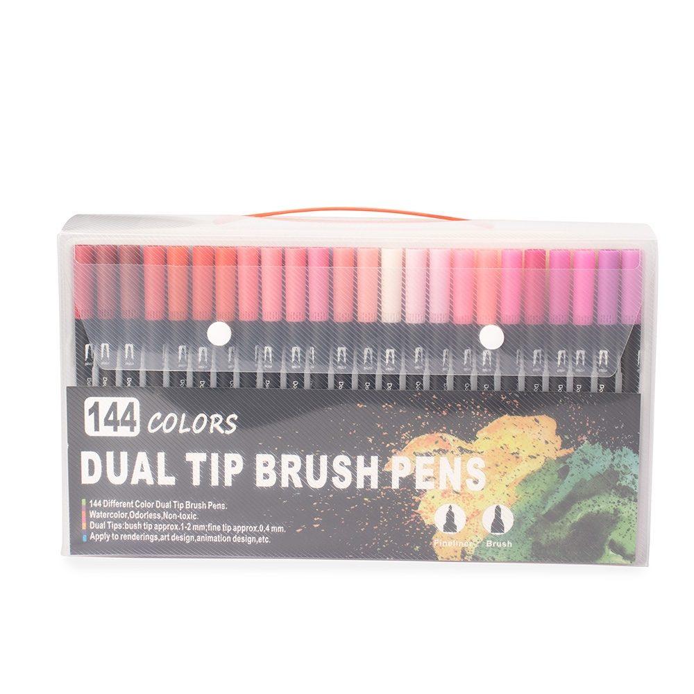 Kit canetinhas ponta dupla 144 cores CA1677 na cor Colorido e colorido, brinde personalizado Sky Brindes