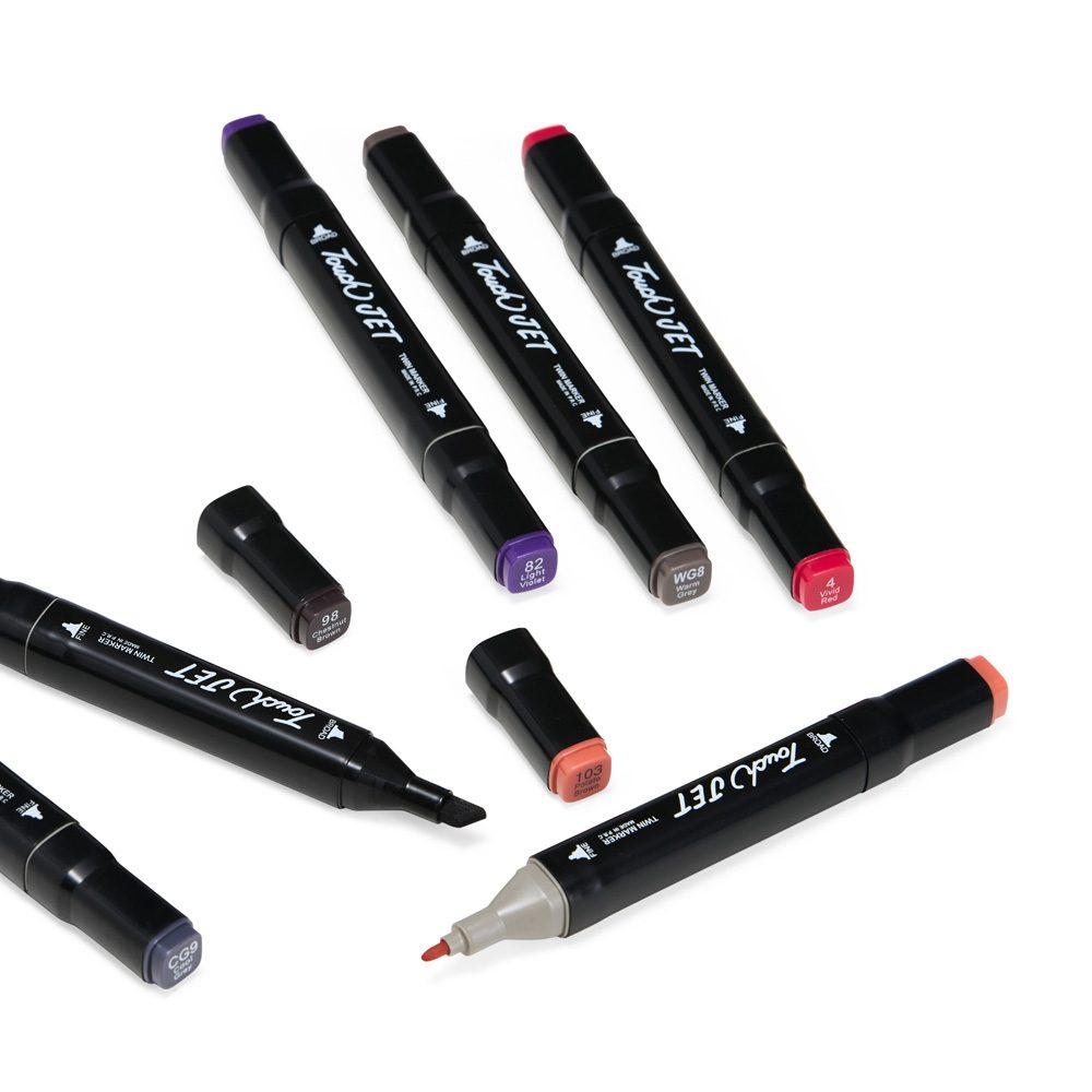 Kit canetas marcadoras pontas duplas 30 cores CA1689 na cor Colorido e colorido, brinde personalizado Sky Brindes
