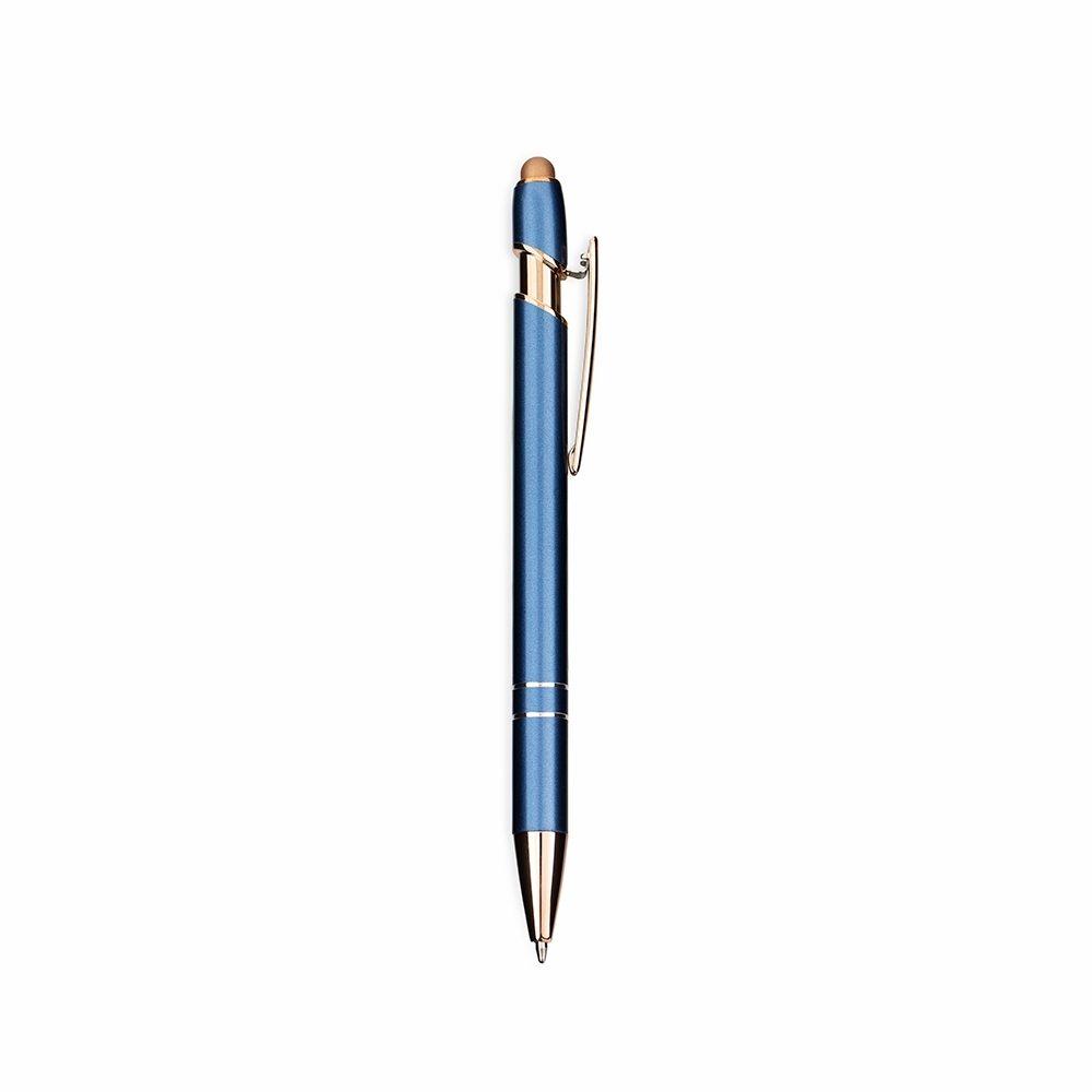 Caneta metal touch CA1693 na cor Azul e cobre, brinde personalizado Sky Brindes