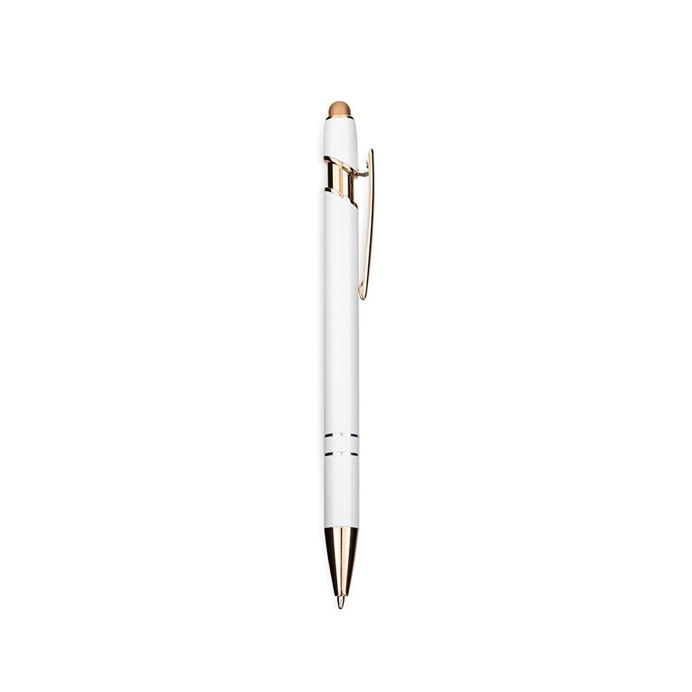Caneta metal touch CA1693 na cor Branco e cobre, brinde personalizado Sky Brindes